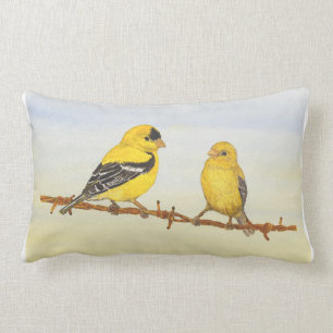 Cojín Lumbar Goldfinches en amor