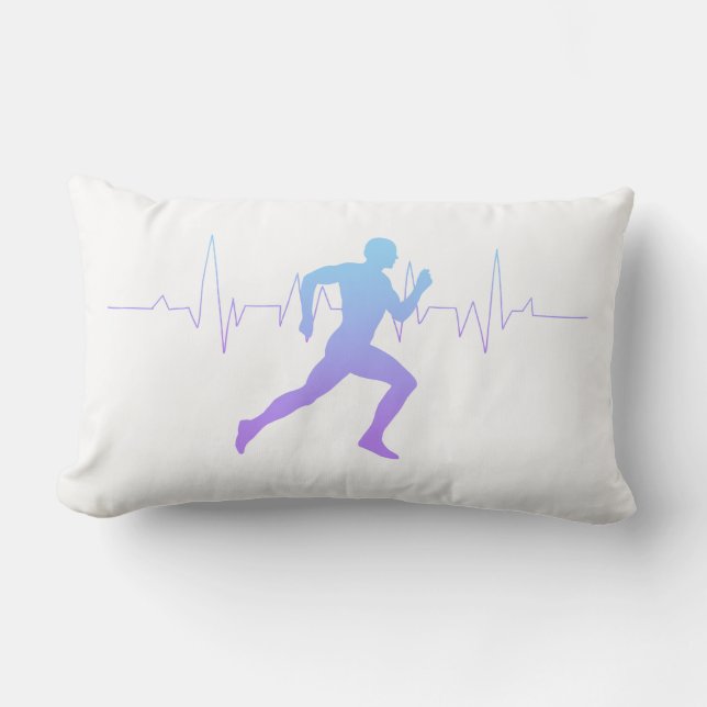 Cojín Lumbar Golpe de corazón de gradiente de silhouette de Man (Anverso)