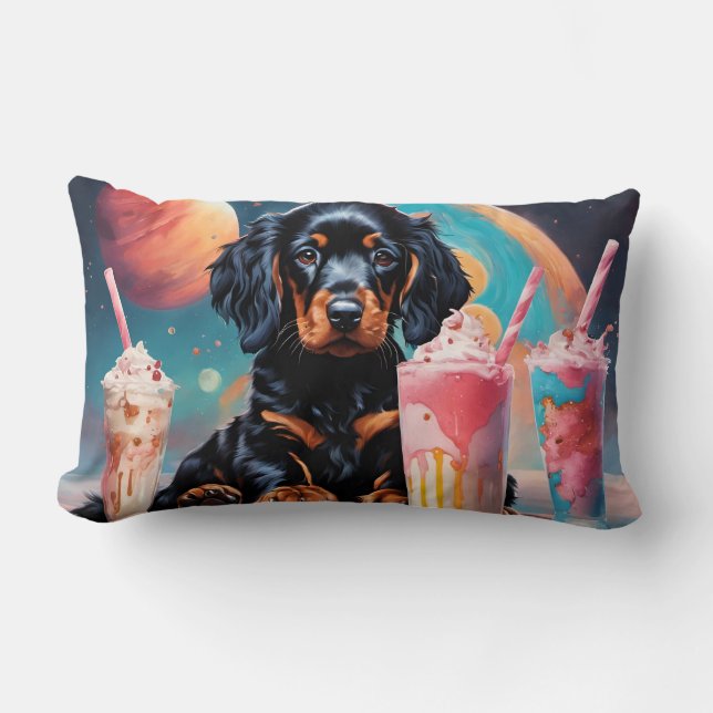 Cojín Lumbar Gordon Setter Puppy N Milkshakes (Anverso)