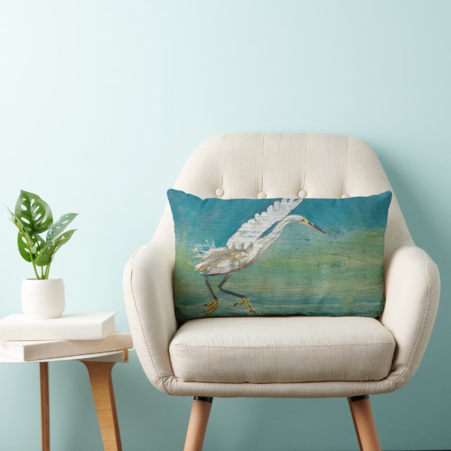 Cojín Lumbar Gorgeous Egret Art (Silla)