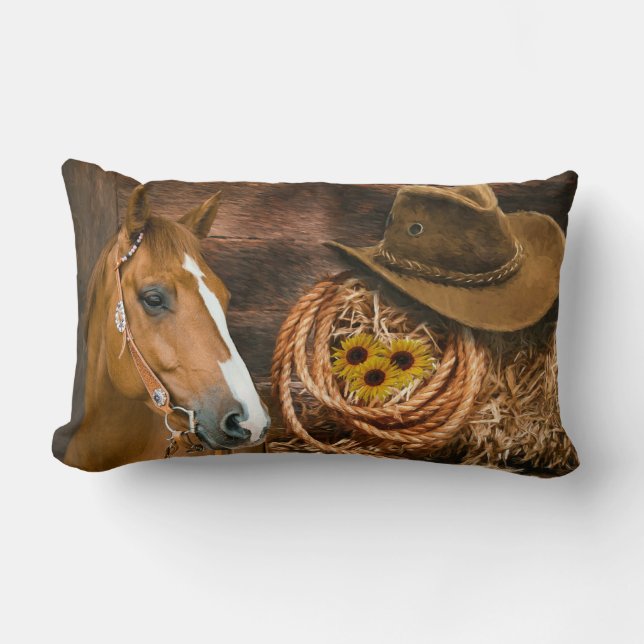 Cojín Lumbar Gorra Lasso Sunflowers de Cowboy Occidental (Anverso)