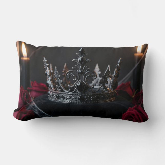 Cojín Lumbar Gothic Dark Fantasy Crown Pillow (Anverso)