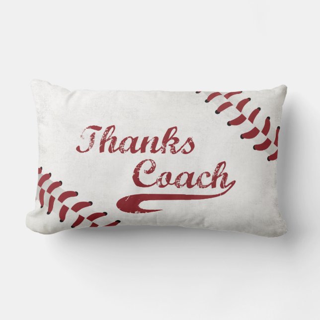 Cojín Lumbar Gracias al entrenador de béisbol gran Grunge Baseb (Anverso)