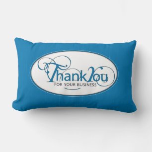 Cojín Lumbar Gracias Por Negocios, Guión Azul