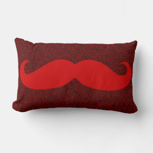 Cojín Lumbar Gracioso bigote rojo en piel de leopardo
