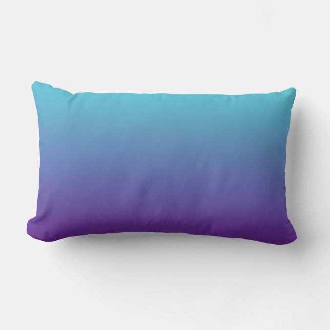 Cojín Lumbar Gradiente de Fondo Simple Turquesa Azul Púrpura (Anverso)