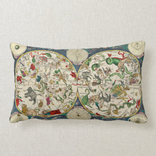 Cojín Lumbar Gráfico estelar Astronomía de época en mapa cel