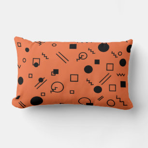 Cojín Lumbar gráfico Memphis naranja, divertido, de moda y geom