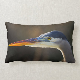 Cojín Lumbar Gran garza azul, retrato de cierre