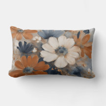 Granja Moderna Casa Azul Marrón Naranja Floral
