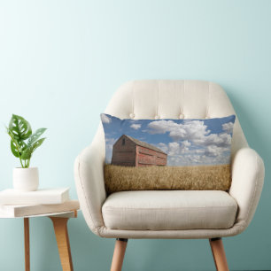 Cojín Lumbar Granjas Antiguo granero rojo en el yacimiento de