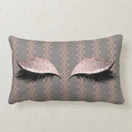 Cojín Lumbar Gray Glam, Purpurina rosado de Rubor Rosa, Makeup 