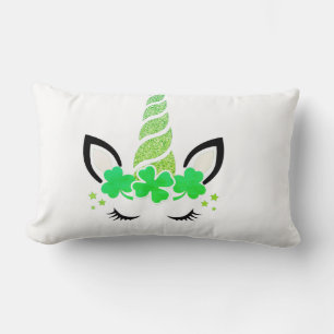 Cojín Lumbar Green Lucky Charm Unicorn Lumbar Pillow