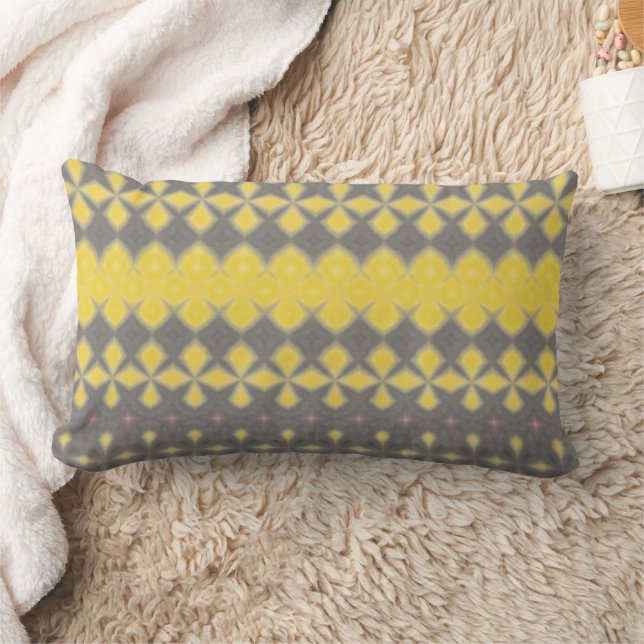 Cojín Lumbar Grey and yellow Throw Pillow (Manta)