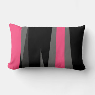 Cojín Lumbar gris rosa y abstracto negro