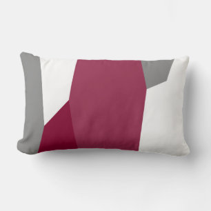 Cojín Lumbar Gris rosa y blanco fucsia