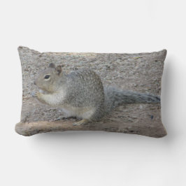 Cojín Lumbar Gris Squirrel Photo Adorable Wild Woodland Animal
