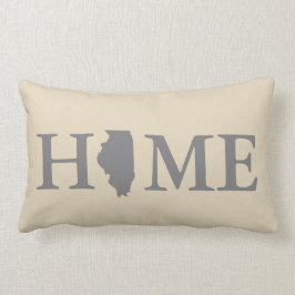 Cojín Lumbar Gris y crema de Illinois del estado de origen