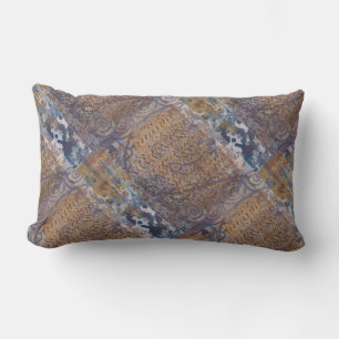 Cojín Lumbar Gris y imitación de cobre marrón de estilo indus