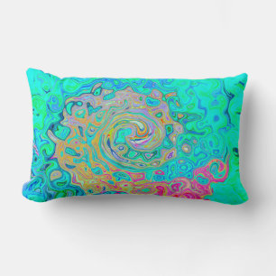 Cojín Lumbar Groovy Abstract Retro Arcoiris Liquido Swirl