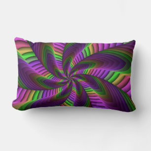 Cojín Lumbar Groovy Energetic Colorful Neon Fractal