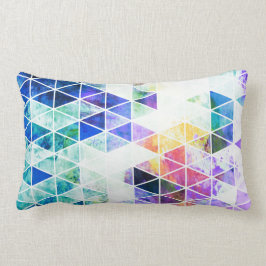 Cojín Lumbar Grungy Bright Triangle Pattern