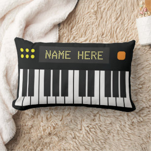 Cojín Lumbar Guay Black Keyboard Music personalizado