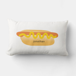 Cojín Lumbar Guay Funny Hot Dog Novedad blanca Nombre personali