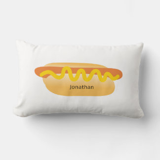 Cojín Lumbar Guay Funny Hot Dog Novedad blanca Nombre personali