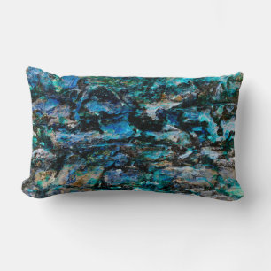 Cojín Lumbar Guay, pintura azul moderna diseño de arte de pared