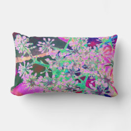 Cojín Lumbar Guay Resumen de la naturaleza retro en verde rosa 