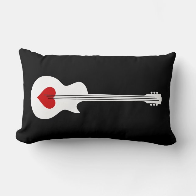 Cojín Lumbar Guitarra del corazón (Anverso)
