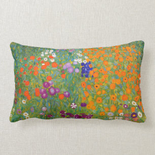 Cojín Lumbar Gustavo Klimt: Jardín de flores