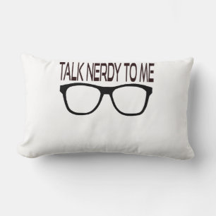 Cojín Lumbar Hable Nerdy conmigo con Black Geek Glasses