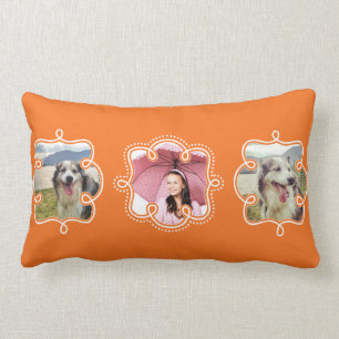 Cojín Lumbar Haga su propio naranja brillante 3 fotos de