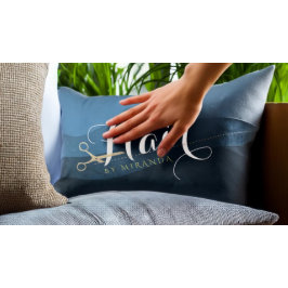 Cojín Lumbar Hair Salon Hairstylist modernas tijeras azules y d