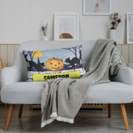 Cojín Lumbar Halloween de calabaza para gatos personalizables