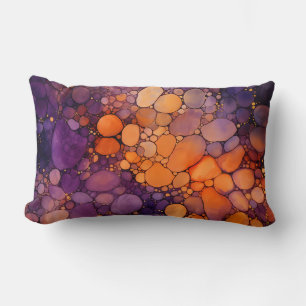 COJÍN LUMBAR HALLOWEEN NEGRO MORADO NARANJA ABSTRACTO