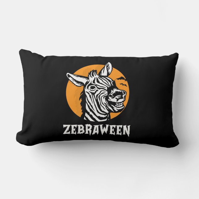 Cojín Lumbar Halloween Zebra (Anverso)