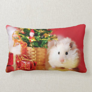 Cojín Lumbar Hámster Kokolinka con el árbol de navidad