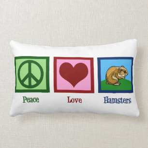 Cojín Lumbar Hámsteres del amor de la paz