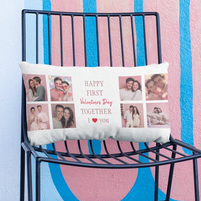 Cojín Lumbar Happy First Valentine's Day Together Custom Pillow (Subido por el creador)