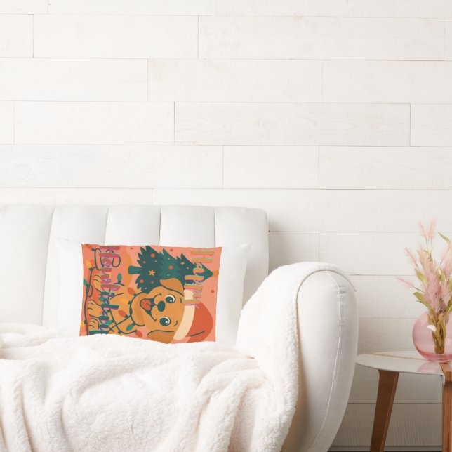 Cojín Lumbar Happy Howlidays! Funny Santa Dog (Sofá)