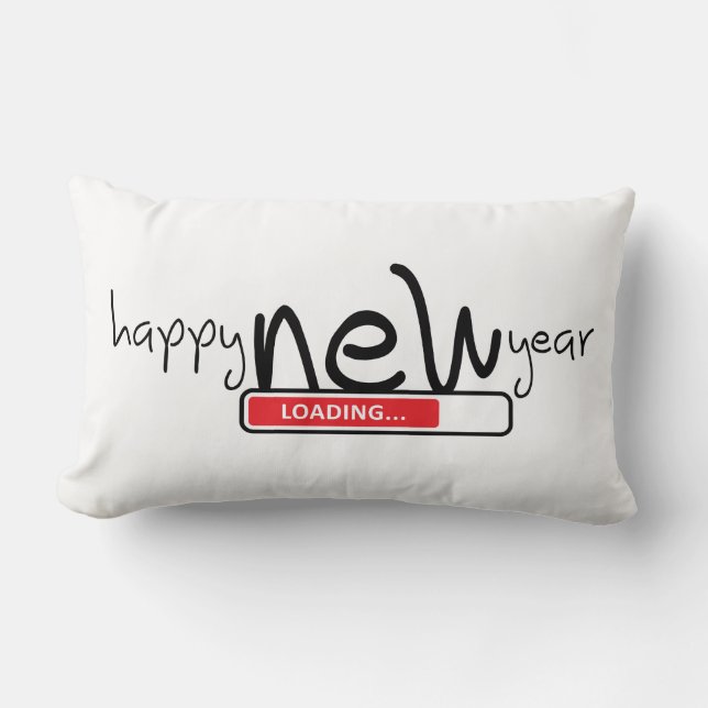 Cojín Lumbar Happy new year, loading. Gelukkig nieuwjaar (Anverso)