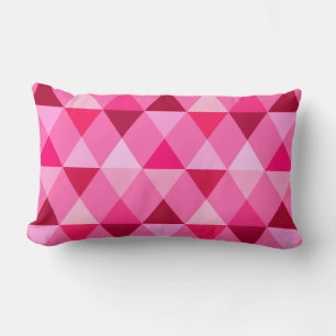 Cojín Lumbar Harlequin / diamante patrón - Rosa Rosa y Vino