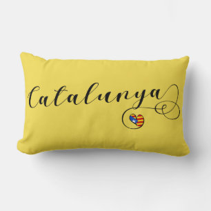Cojín Lumbar Heart Catalunya Pillow, estelada catalana