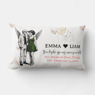 Cojín Lumbar Heavenly Duo Cherubs – Kawaii Angel Throw Pillow