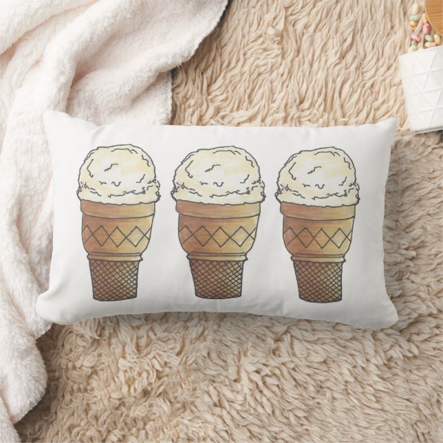 Cojín Lumbar Helado de vainilla tienda de café pasteles postre (Manta)