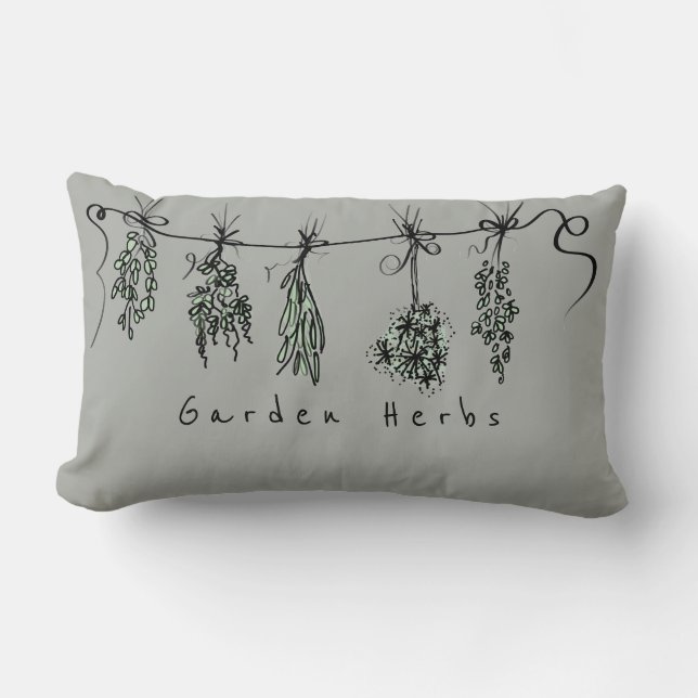 Cojín Lumbar Herbs de jardín (Anverso)