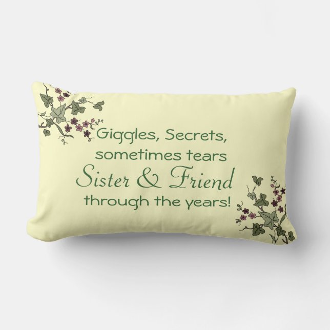 Cojín Lumbar Hermana y amigo (Anverso)